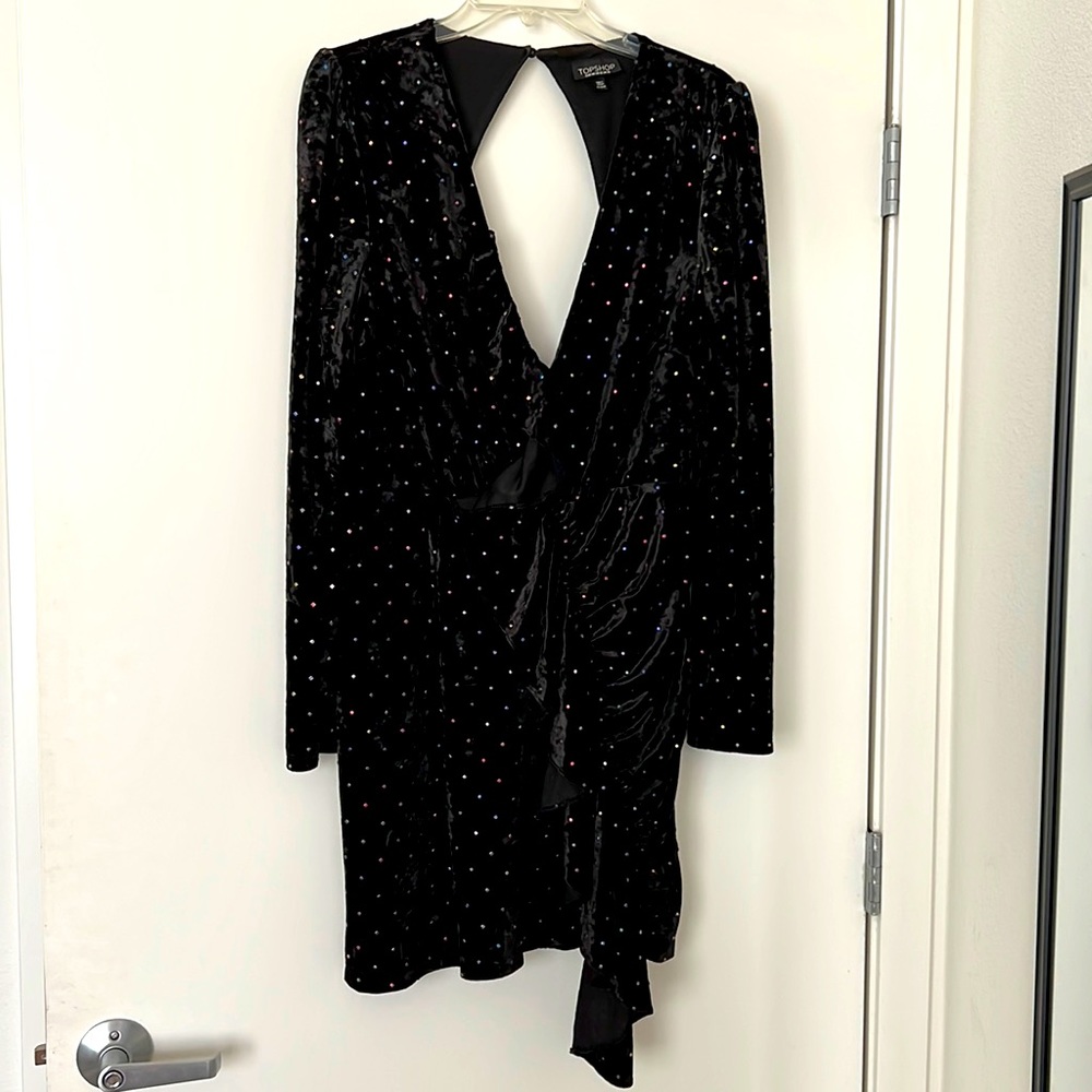 Top Shop crushed velvet sparkle dress